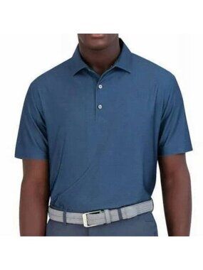 Hickey Freeman Men’s Golf Polo size L Blue Geometric Print Short Sleeve NWT